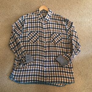 Men’s Long Sleeved Plaid Shirt • 100% Cotton • L